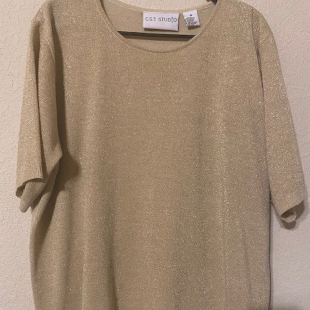Shiny Gold Top Knit Style